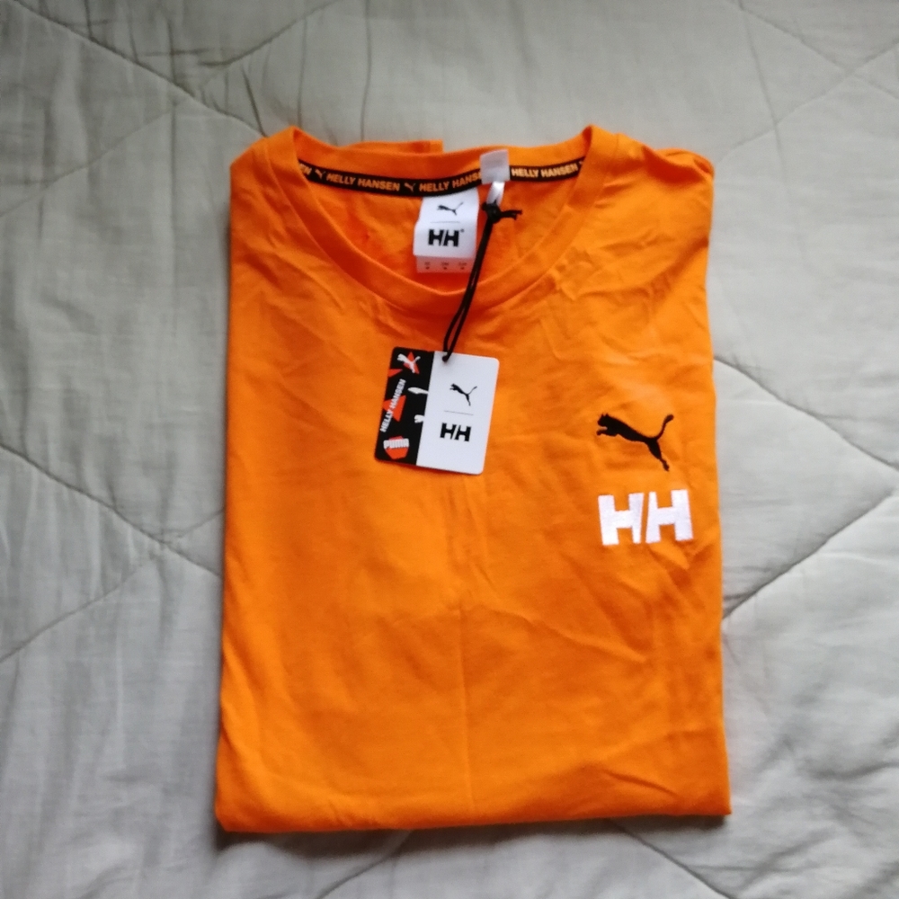 PUMA X HELLY HANSEN Orange Popsicle back graphic tee 100% Cotton Medium NWT - Picture 14 of 14